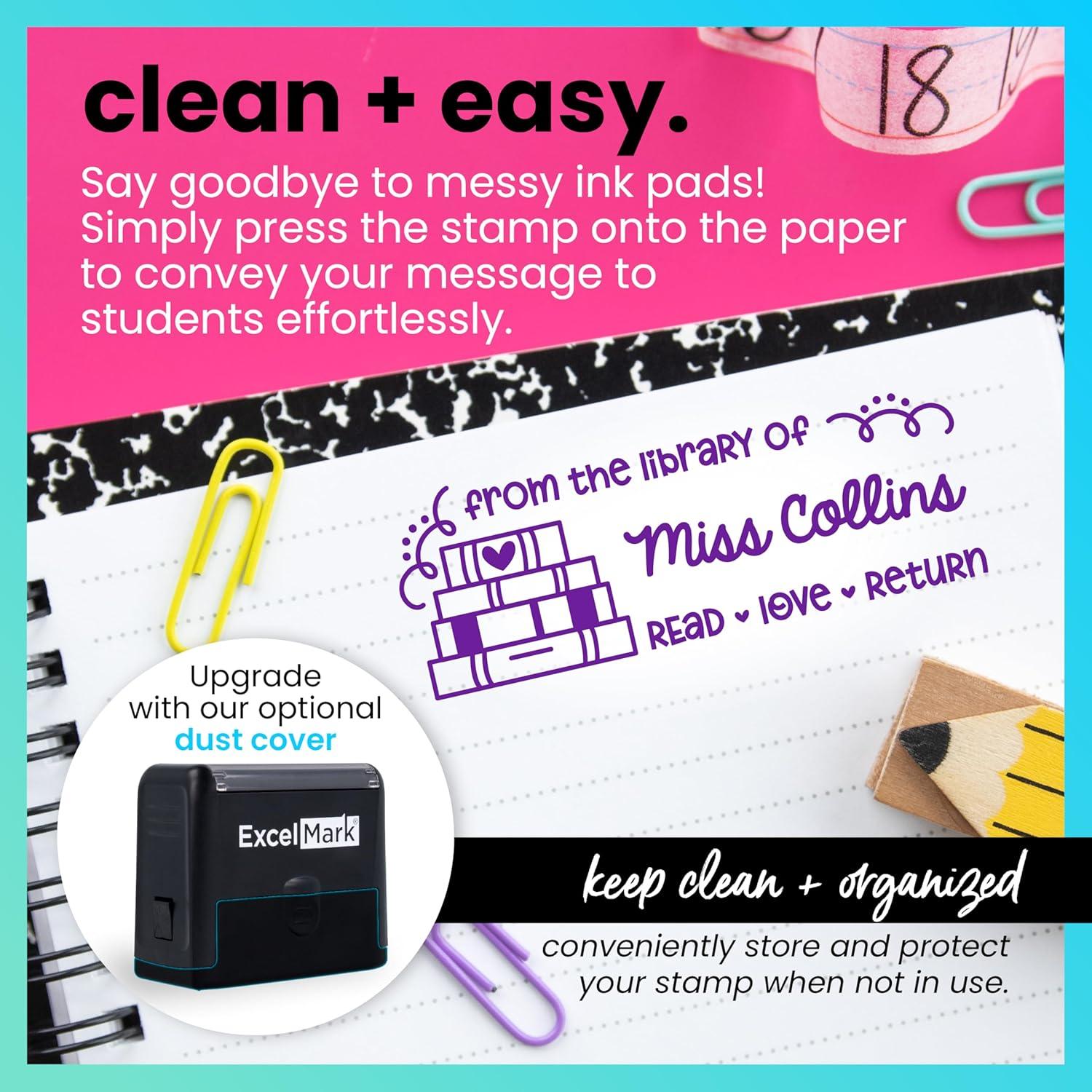 imageExcelMark Personalized Teacher Stamp  Please Sign ampamp Return  Available in 11 Colors LargeBook