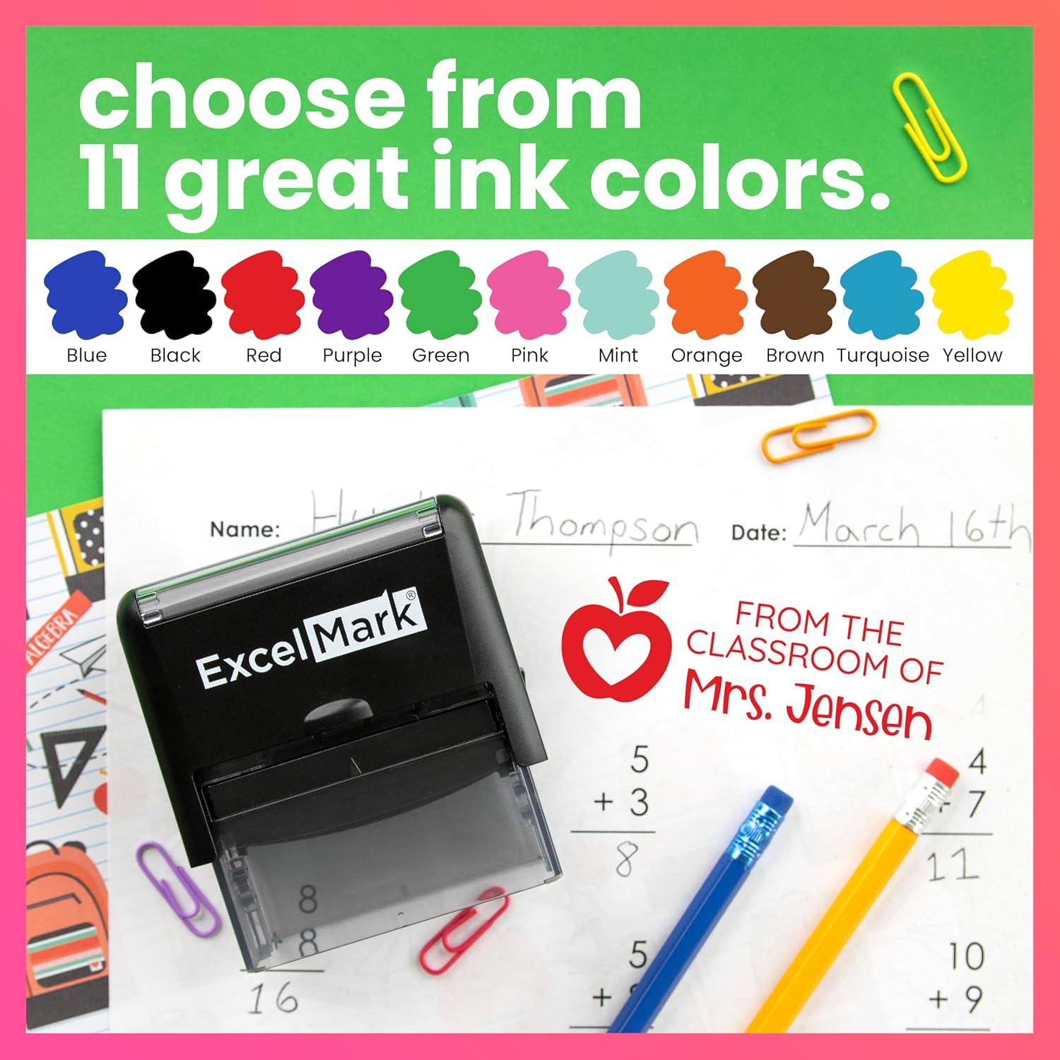 imageExcelMark Personalized Teacher Stamp  Please Sign ampamp Return  Available in 11 Colors LargeClassroom of