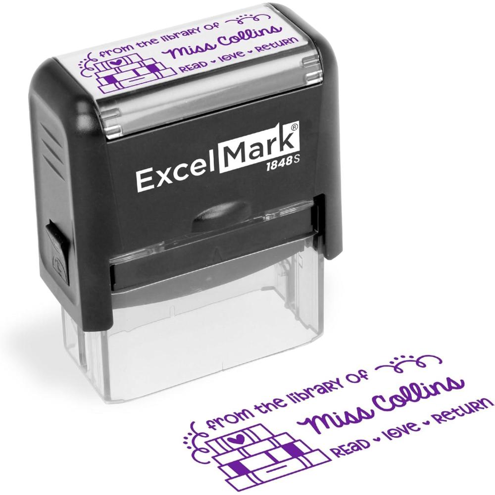 imageExcelMark Personalized Teacher Stamp  Please Sign ampamp Return  Available in 11 Colors LargeBook