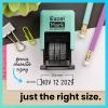imageExcelMark 1822 Self Inking Date Stamp  Perfect for Shipping Receiving Expiration and Due Dates Black Ink Violet MountSeafoam Mount