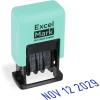 imageExcelMark 1822 Self Inking Date Stamp  Perfect for Shipping Receiving Expiration and Due Dates Black Ink Violet MountSeafoam Mount