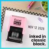 imageExcelMark 2445 Date Stamp  Perfect for Shipping Receiving Expiration and Due Dates Black Ink Pink MountBlack Ink