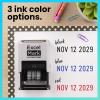 imageExcelMark 2445 Date Stamp  Perfect for Shipping Receiving Expiration and Due Dates Black Ink Pink MountRed Ink
