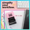 imageExcelMark 2445 Date Stamp  Perfect for Shipping Receiving Expiration and Due Dates Black Ink Pink MountRed Ink
