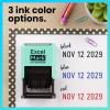 imageExcelMark 2445 Date Stamp  Perfect for Shipping Receiving Expiration and Due Dates Black Ink Pink MountRed Ink