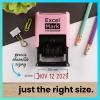 imageExcelMark 2445 Date Stamp  Perfect for Shipping Receiving Expiration and Due Dates Black Ink Pink MountRed Ink