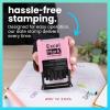 imageExcelMark 2445 Date Stamp  Perfect for Shipping Receiving Expiration and Due Dates Black Ink Pink MountRed Ink