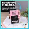 imageExcelMark 2445 Date Stamp with Text  Blue and Red Ink Violet Mount EmailedPink Mount