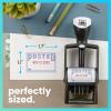 imageExcelMark Heavy Duty SelfInking Date Stamp BlueRed PostedBlueRed