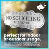imageExcelMark No Soliciting Sign for House or Business  Durable IndoorOutdoor Sign  Easily Attach to Front Door  UV and Weather Resistant Small  2quotx 5quot Black with Gold LettersSilverBlack Designer
