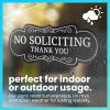 imageExcelMark No Soliciting Sign for House or Business  Durable IndoorOutdoor Sign  Easily Attach to Front Door  UV and Weather Resistant Small  2quotx 5quot Black with Gold LettersBlackWhite Designer