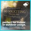 imageExcelMark No Soliciting Sign for House or Business  Durable IndoorOutdoor Sign  Easily Attach to Front Door  UV and Weather Resistant Small  2quotx 5quot Black with Gold LettersBlackGold Designer