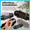 imageExcelMark No Soliciting Sign for House or Business  Durable IndoorOutdoor Sign  Easily Attach to Front Door  UV and Weather Resistant Small  2quotx 5quot Black with Gold LettersSilverBlack Designer