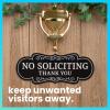 imageExcelMark No Soliciting Sign for House or Business  Durable IndoorOutdoor Sign  Easily Attach to Front Door  UV and Weather Resistant Small  2quotx 5quot Black with Gold LettersBlackWhite Designer