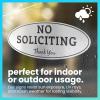 imageExcelMark No Soliciting Sign for House or Business  Durable IndoorOutdoor Sign  Easily Attach to Front Door  UV and Weather Resistant Small  2quotx 5quot Black with Gold LettersSilverBlack Oval