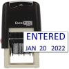 imageExcelMark Entered  SelfInking Rubber Date Stamp  Compact Size  Black InkBlue Ink