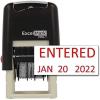 imageExcelMark Entered  SelfInking Rubber Date Stamp  Compact Size  Black InkRed Ink