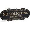 imageExcelMark No Soliciting Sign for House or Business  Durable IndoorOutdoor Sign  Easily Attach to Front Door  UV and Weather Resistant Small  2quotx 5quot Black with Gold LettersBlackGold Designer