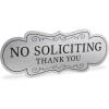 imageExcelMark No Soliciting Sign for House or Business  Durable IndoorOutdoor Sign  Easily Attach to Front Door  UV and Weather Resistant Small  2quotx 5quot Black with Gold LettersSilverBlack Designer