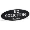 imageExcelMark No Soliciting Sign for House or Business  Durable IndoorOutdoor Sign  Easily Attach to Front Door  UV and Weather Resistant Small  2quotx 5quot Black with Gold LettersBlackWhite Oval