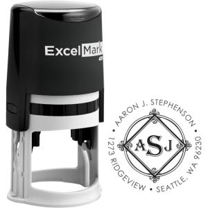 imageCustom Self Inking Address Stamp with Monogram  Style 256