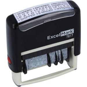 imageExcelMark 12 Phrase SelfInking Date Stamp  2quot x 14quot Impression  Black Ink 7817