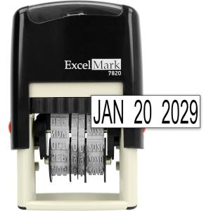 imageExcelMark 7820 SelfInking Rubber Date Stamp  Great for Shipping Receiving Expiration and Due Dates Black InkBlack Ink