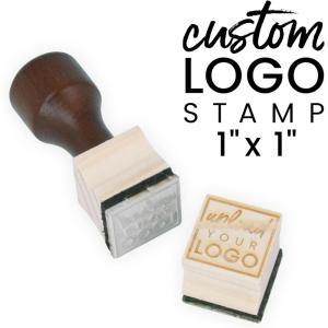 imageExcelMark Custom Logo Stamp  Personalized Wood Rubber Stamp  Upload Your Own Image 2quotx2quot1x1