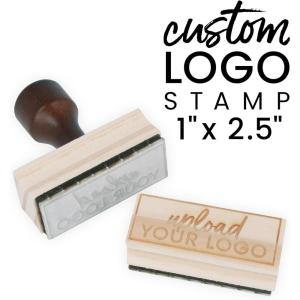 imageExcelMark Custom Logo Stamp  Personalized Wood Rubber Stamp  Upload Your Own Image 2quotx2quot1x25