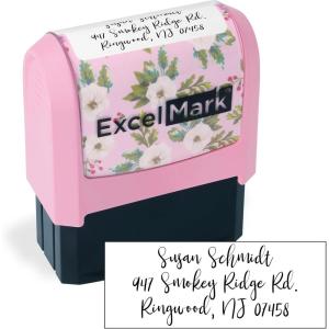 imageExcelMark Custom Return Address Stamp  Personalize with Your Address and Pick from 10 Stylish Mount Patterns Foliage EdgeCustom