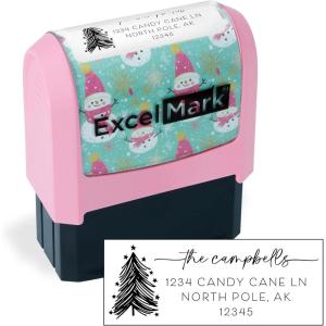 imageExcelMark Custom Return Address Stamp  Personalize with Your Address and Pick from 10 Stylish Mount Patterns Foliage EdgeHoliday