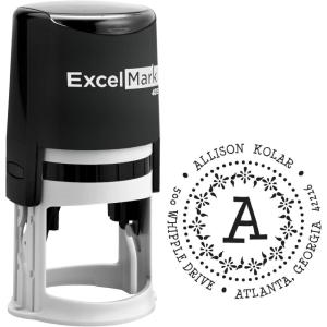 imageExcelMark Custom Self Inking Address Stamp with Monogram  Style 188