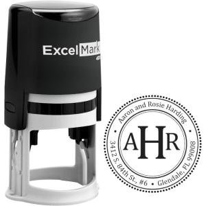imageExcelMark Custom Self Inking Address Stamp with Monogram  Style 255