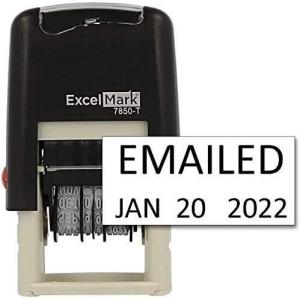 imageExcelMark Emailed Date Stamp  Compact Size Red InkBlack Ink