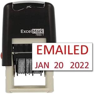 imageExcelMark Emailed Date Stamp  Compact Size Red InkRed Ink