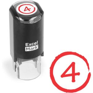 imageExcelMark Grade A Plus  SelfInking Round Teacher Stamp  Red Ink4