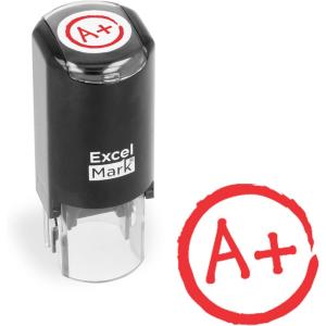 imageExcelMark Grade A Plus  SelfInking Round Teacher Stamp  Red InkA