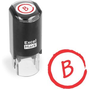 imageExcelMark Grade A Plus  SelfInking Round Teacher Stamp  Red InkB