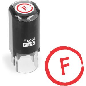 imageExcelMark Grade A Plus  SelfInking Round Teacher Stamp  Red InkF