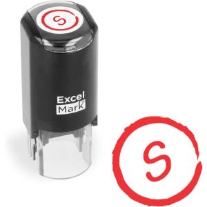 imageExcelMark Grade A Plus  SelfInking Round Teacher Stamp  Red InkS
