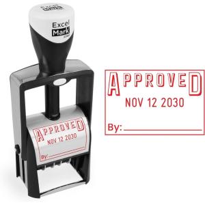 imageExcelMark Heavy Duty SelfInking Date Stamp BlueRed PostedRed