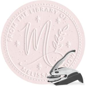 imageExcelMark Personalized Book Embosser  Adorn Monogram RoundDeco Script