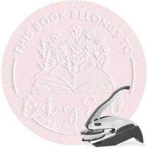imageExcelMark Personalized Book Embosser  Adorn Monogram RoundWildflower
