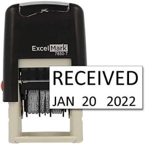 imageExcelMark Received  SelfInking Rubber Date Stamp  Compact Size  Black InkBlack Ink