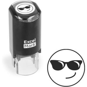 imageExcelMark Round Teacher Emoji Stamp  Smirking ShadesSMIRKING SHADES