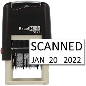 imageExcelMark Scanned Date Stamp  Compact Size Blue InkBlack Ink