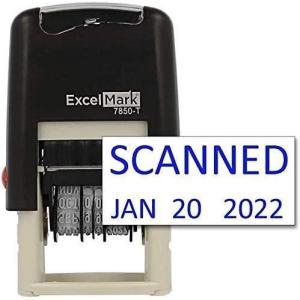 imageExcelMark Scanned Date Stamp  Compact Size Blue InkBlue Ink