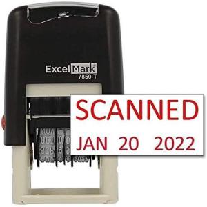 imageExcelMark Scanned Date Stamp  Compact Size Blue InkRed Ink