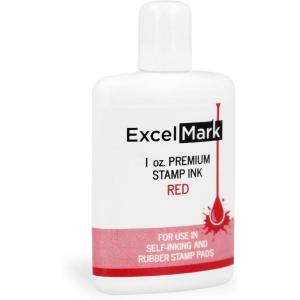 imageExcelMark Self Inking Stamp Refill Ink  2 oz  Black InkRed