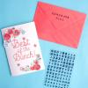 imageExcelMark Cling Stamp Set with 4quotx 4quotClear Acrylic Stamp Block Alphabet